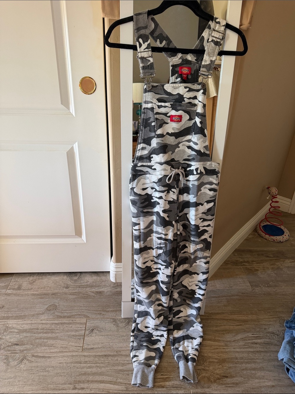 Dickies Gray Camo Jumper Jumpsuit with Drawstring Waist